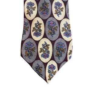 Anthony Richards floral tie purple cream